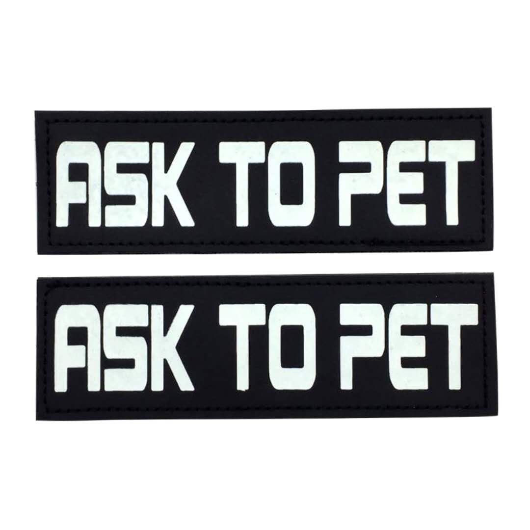 Embroidered Ask to Pet Patch Ask to Pet Emblem Pet Patch Hook and