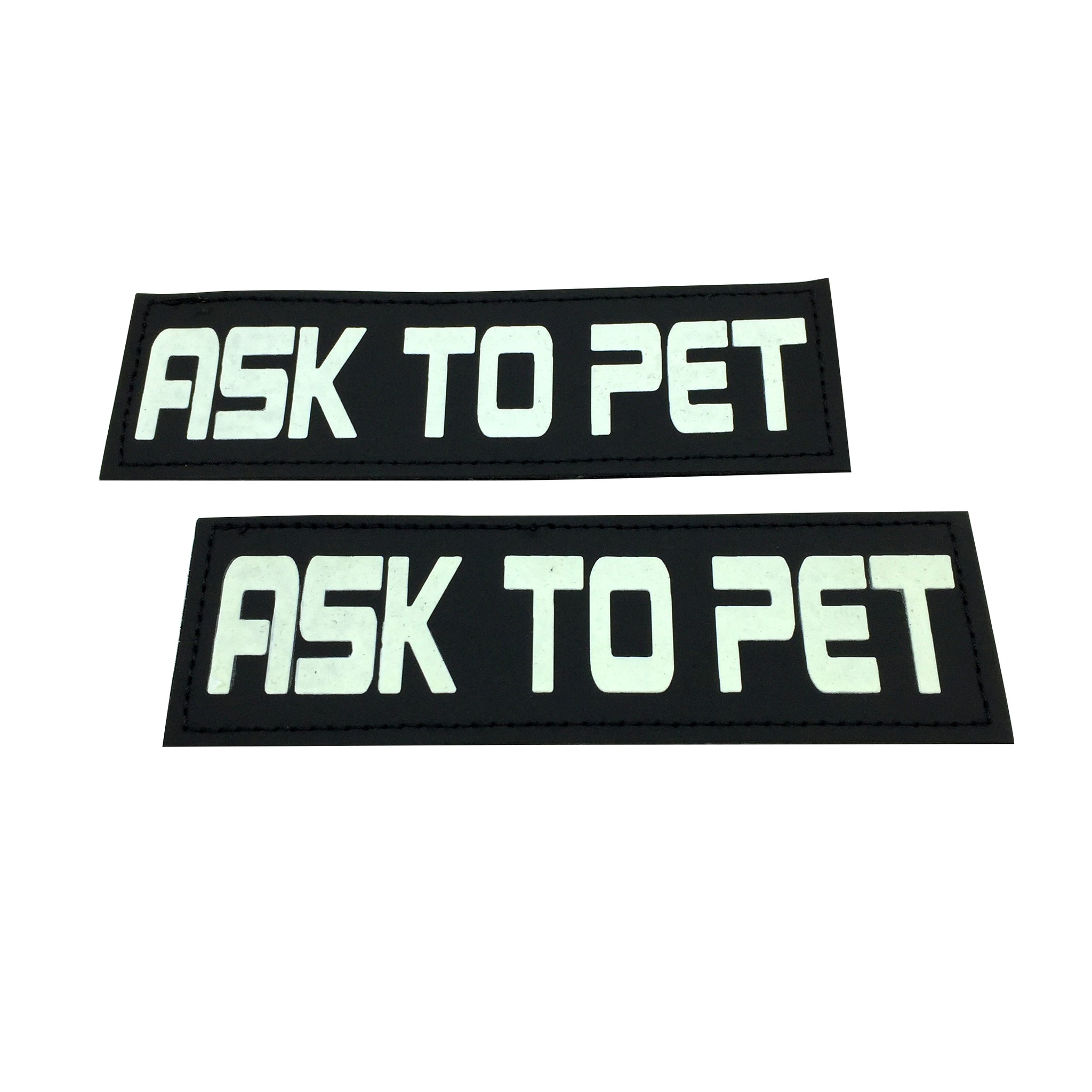 Ask To Pet Patches (2-Pack) Highly Reflective Embroidered Hook and Loop  Patches for Dog Vest or Harness - Laughing Lizards